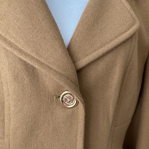 Michael Kors Tan PeaCoat with Gold Buttons - Picture 3 of 7